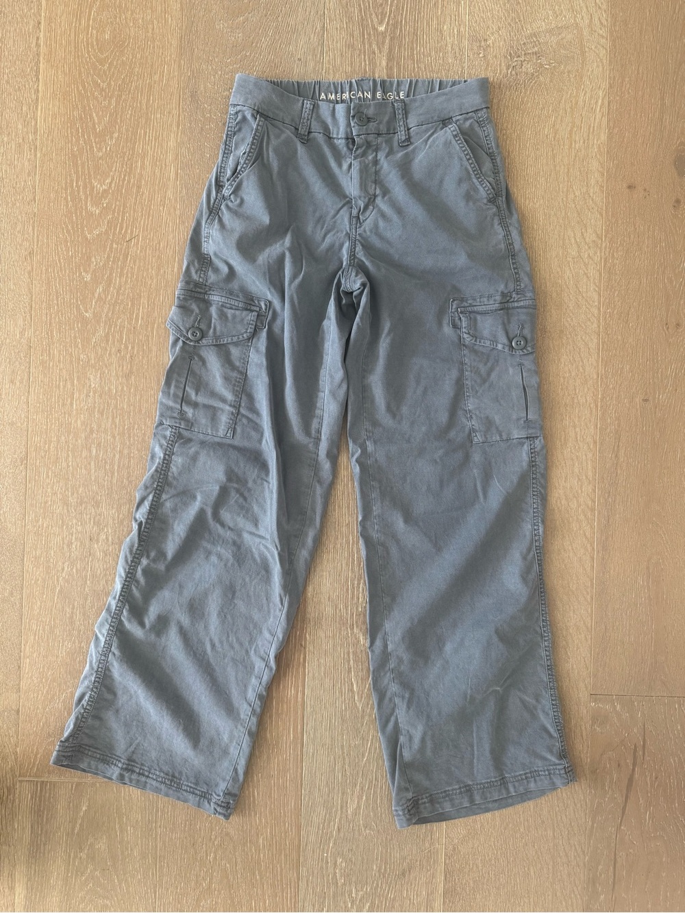 American Eagle Outfitters Wide Leg Cargo Pants in Gray